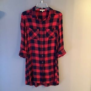 Plaid Button Up Dress